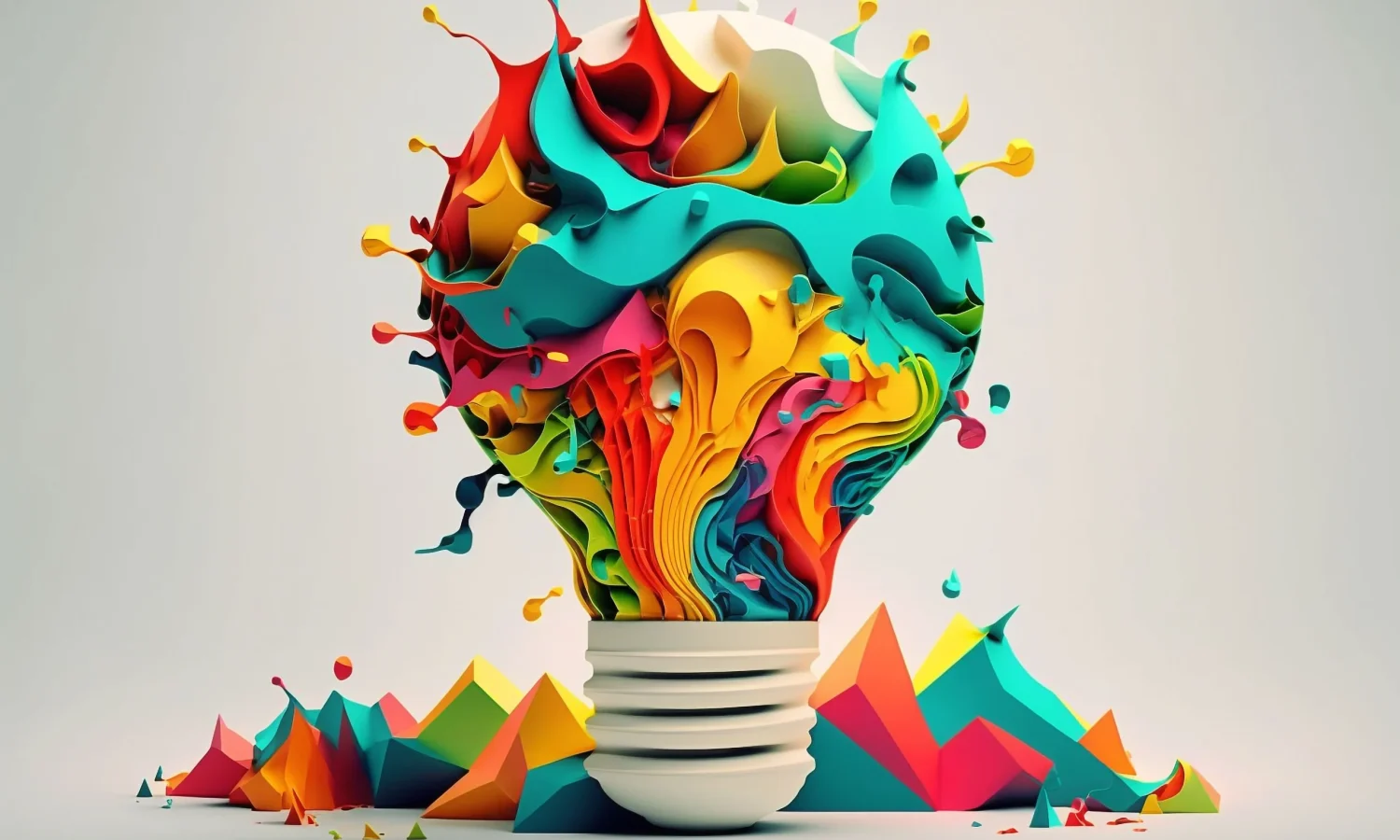 creative-mind-3d-illustration-with-light-bulb-generative-ai