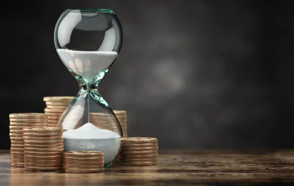 golden-coins-hourglass-clock-return-investment-deposit-growth-income-savings-time-is-money-concept
